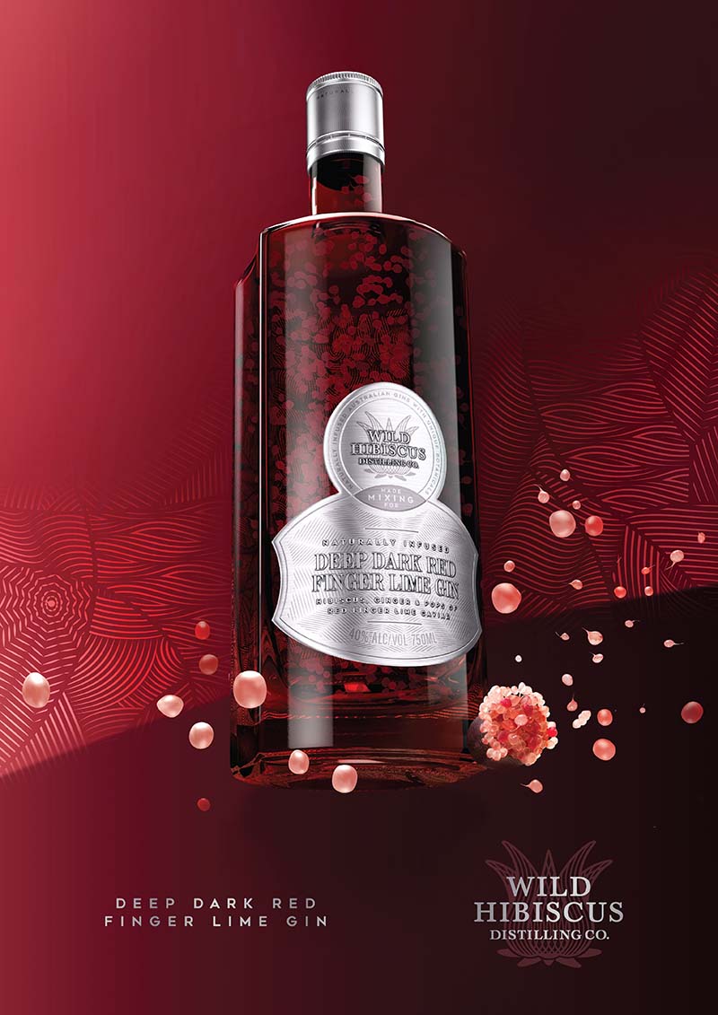 Deep Dark Red Finger Lime Gin