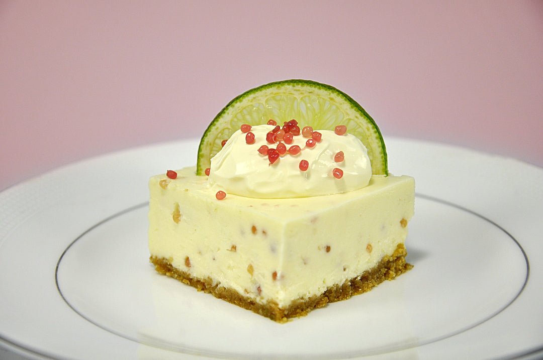 Finger Lime & White Chocolate Cheesecake