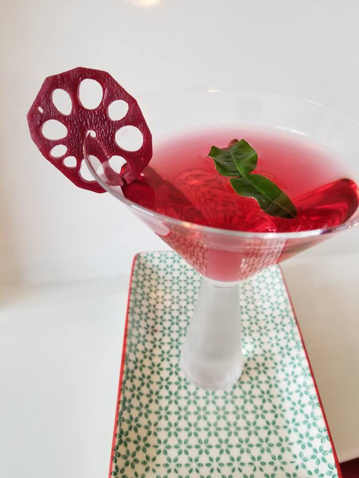 Lotus Root Slices in Hibiscus & Ginger Syrup | Gingle Bells Gin