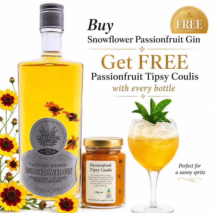 Snow Flower Passionfruit Gin 750ml & FREE Passionfruit Coulis!