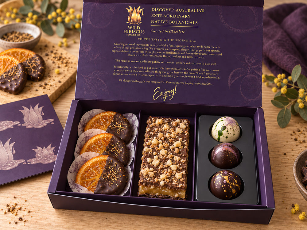 Chocolates! Featuring the native botanicals grown on our farm - Coming soooooon