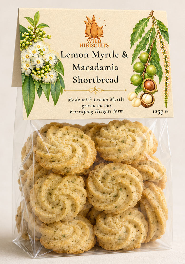 Lemon Myrtle Macadamia Shortbread 125g
