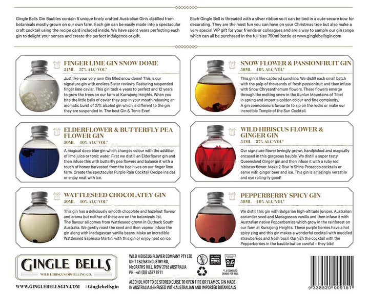 Gin Baubles - 1 SET Gingle Bells Floral Gin Baubles | Gingle Bells Gin