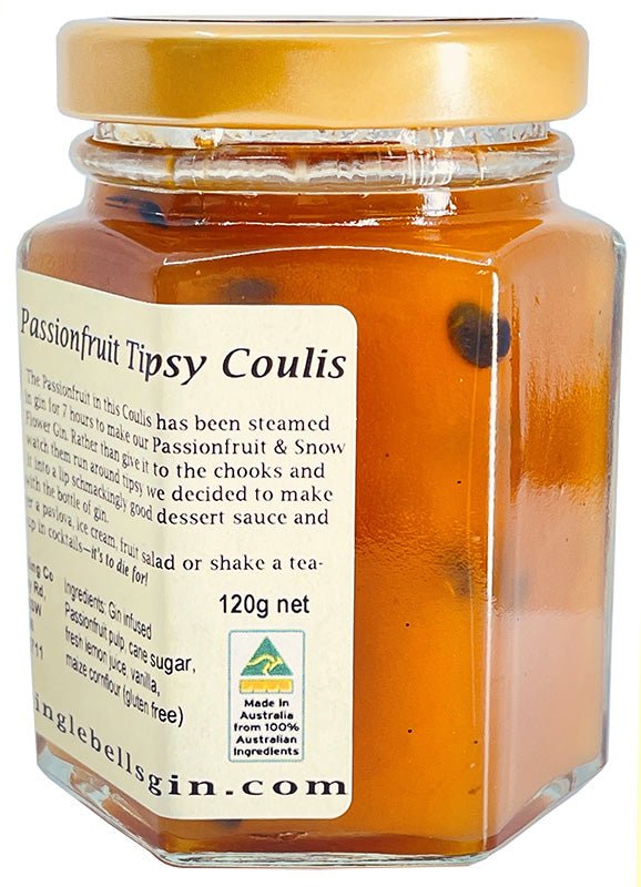 Passionfruit Tipsy Coulis 120g | Gingle Bells Gin
