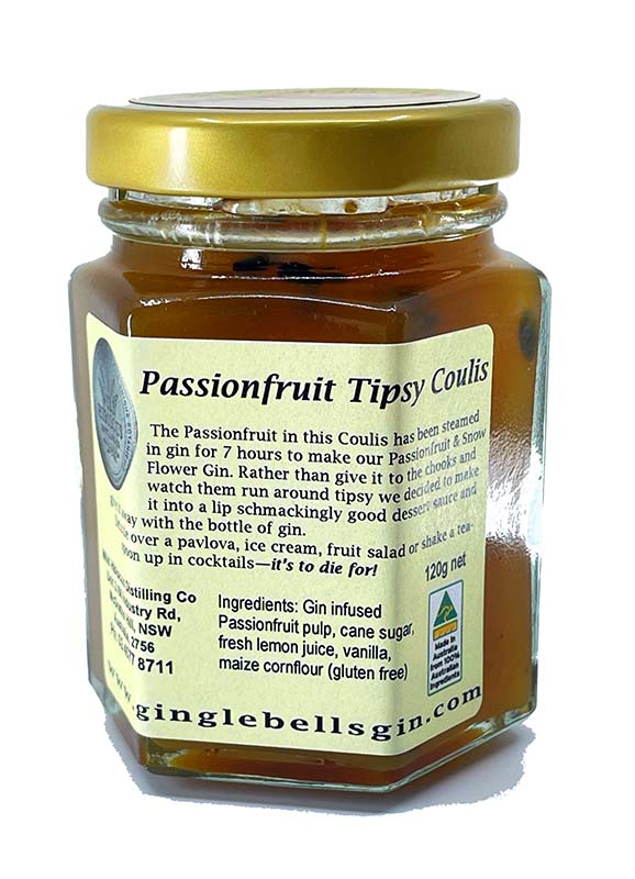 Passionfruit Tipsy Coulis 120g | Gingle Bells Gin